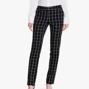 Black and white modern plaid ankle pant